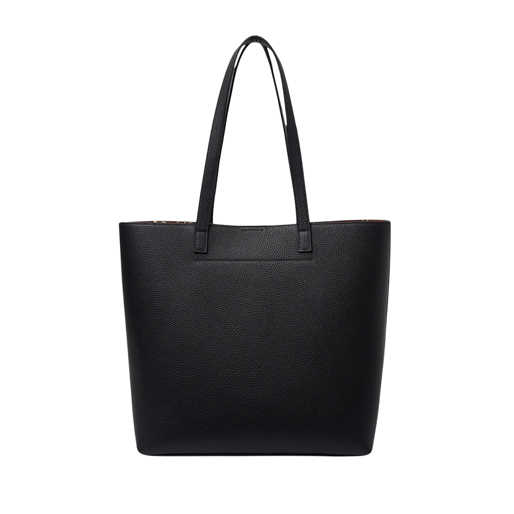 Carter Tote - Black and Umber Chain Print