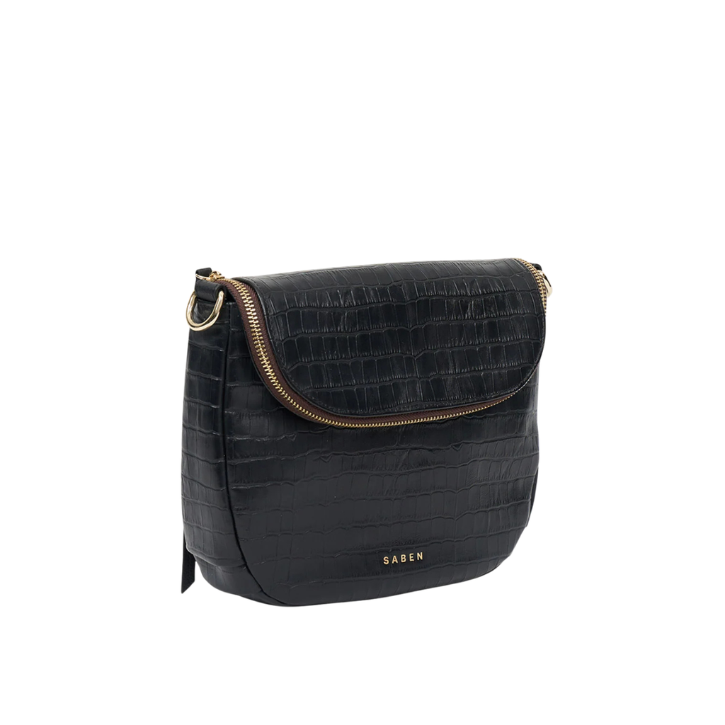 Fifi Crossbody - Black Croc