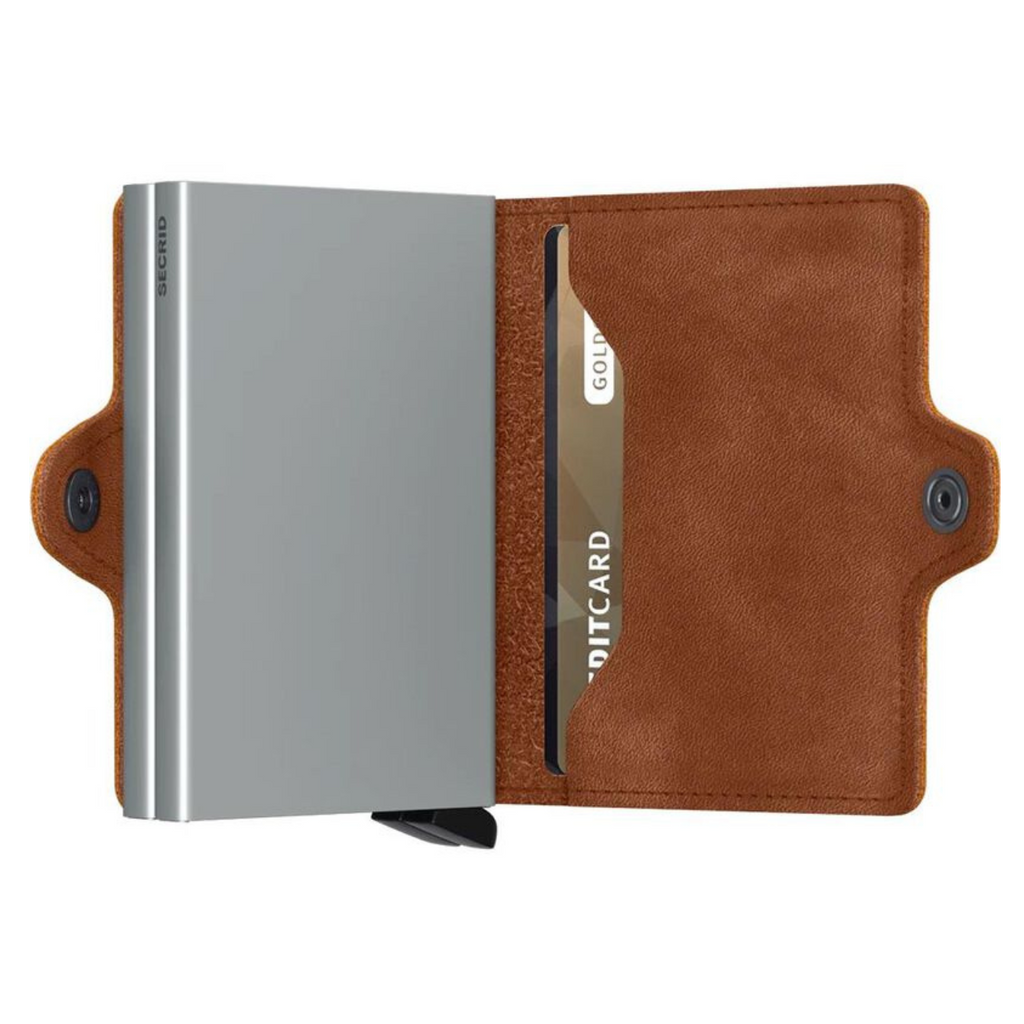 Twinwallet - Vintage Cognac-Silver