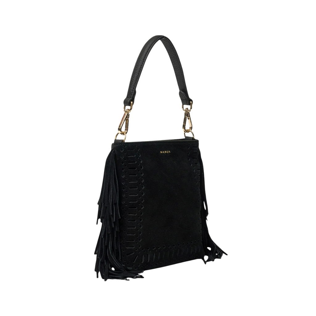 Coco Mini Bag - Black Suede + Fringe