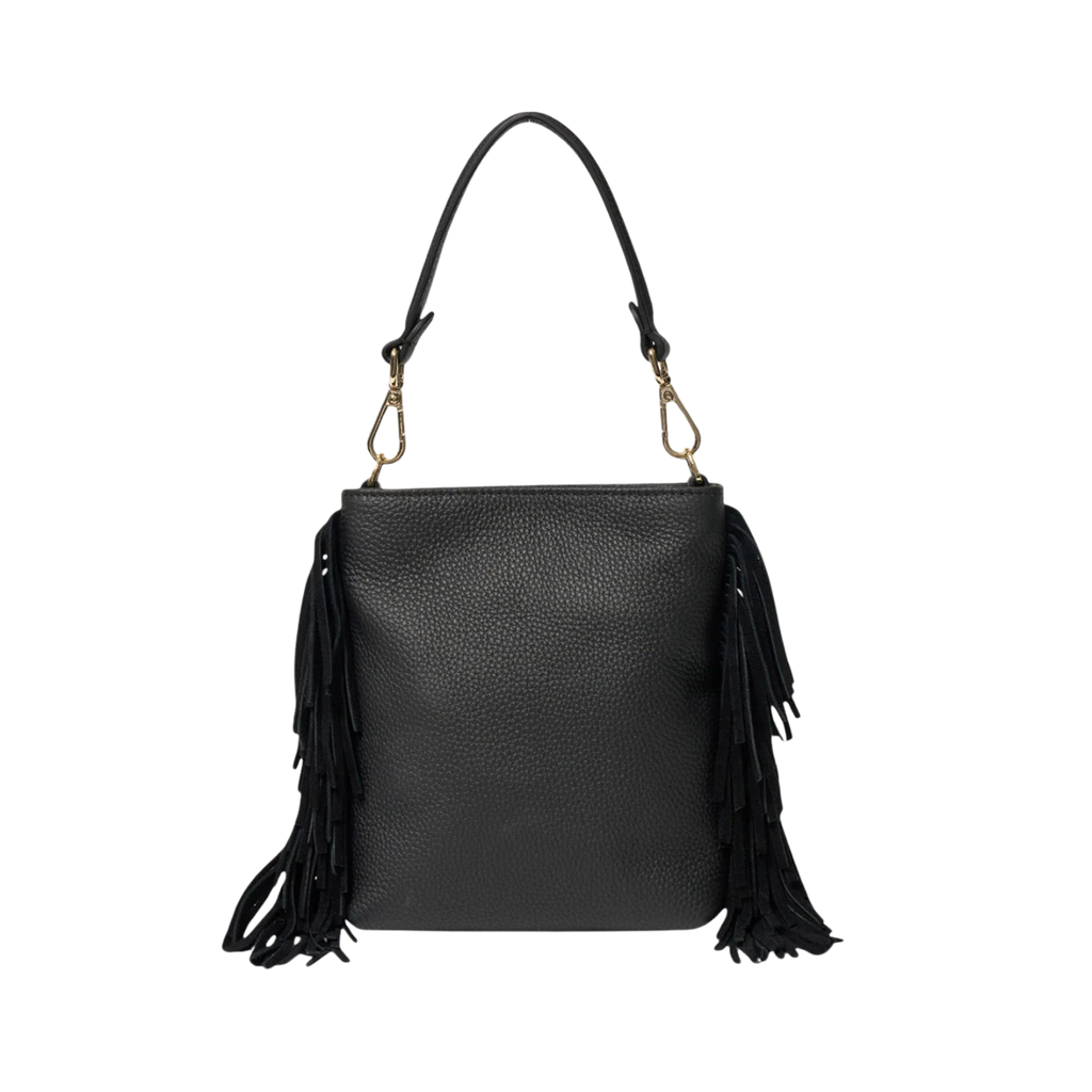 Coco Mini Bag - Black Suede + Fringe