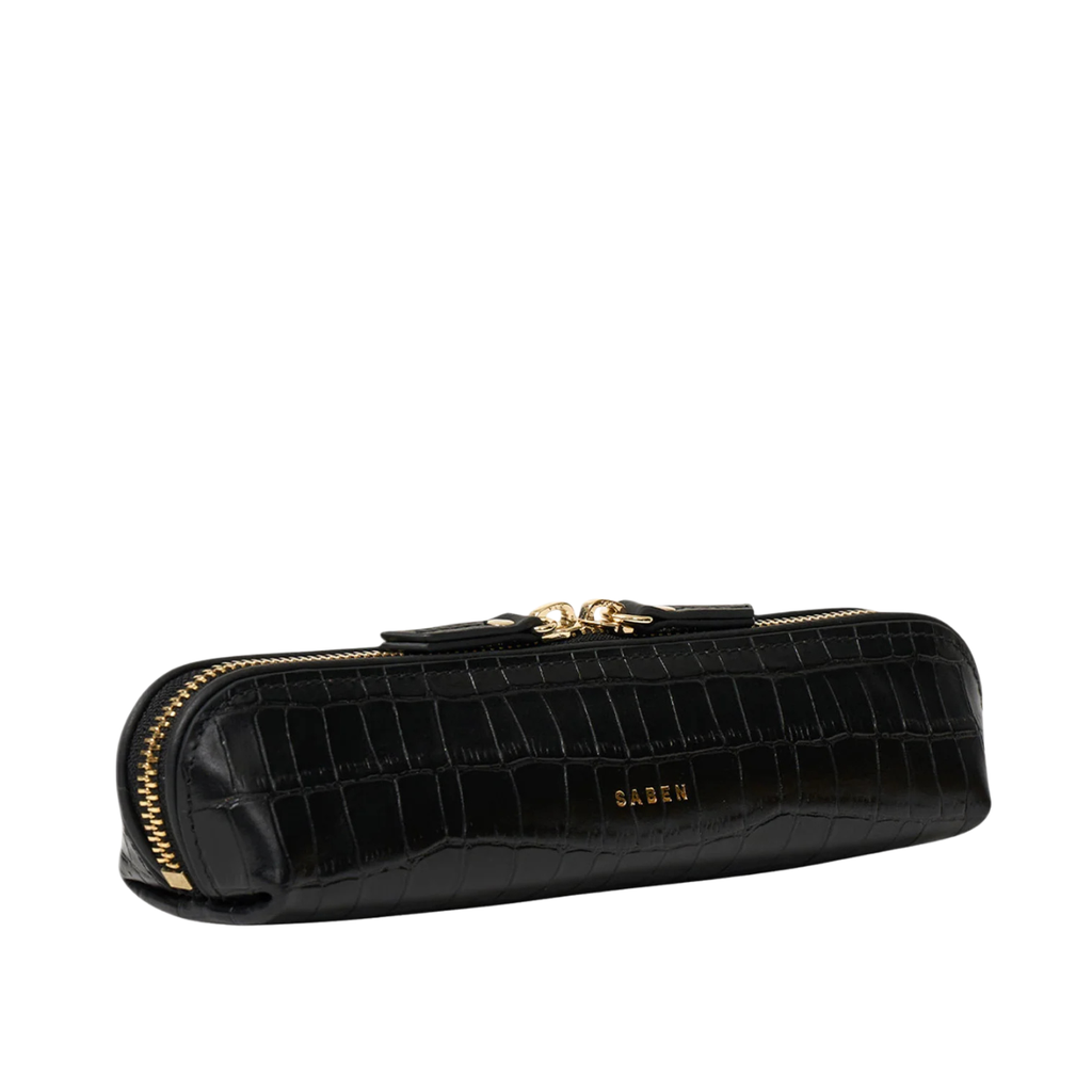 Tali Pencil Case - Black Croc