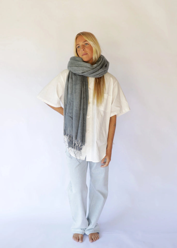 Hand Woven Scarf - Smoke