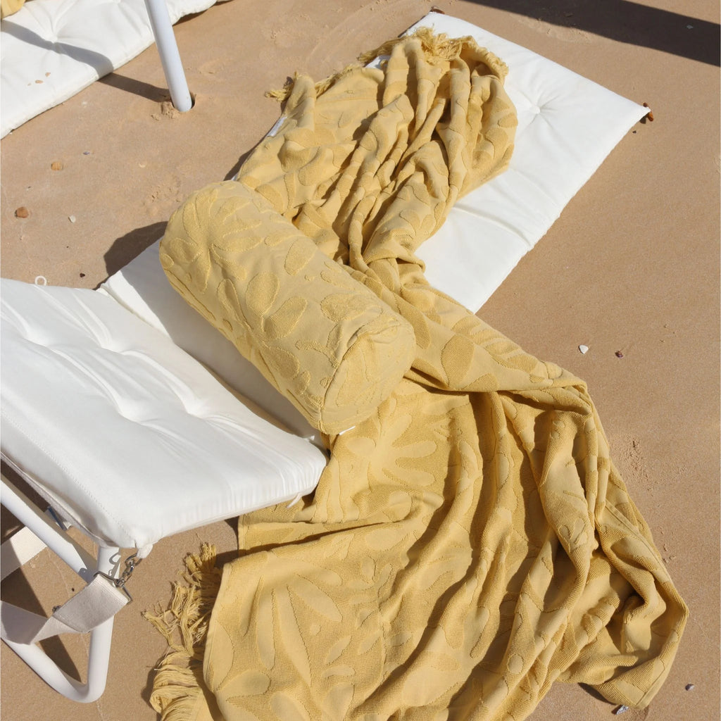 Inflatable Beach Pillow - Mango Bay Golden Mustard