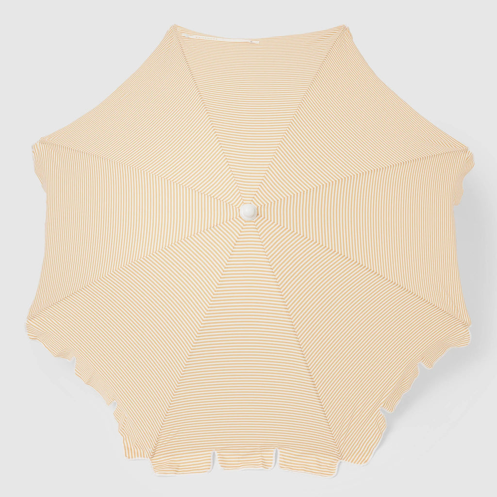 Beach Umbrella - Mango Bay Golden Mustard Stripe