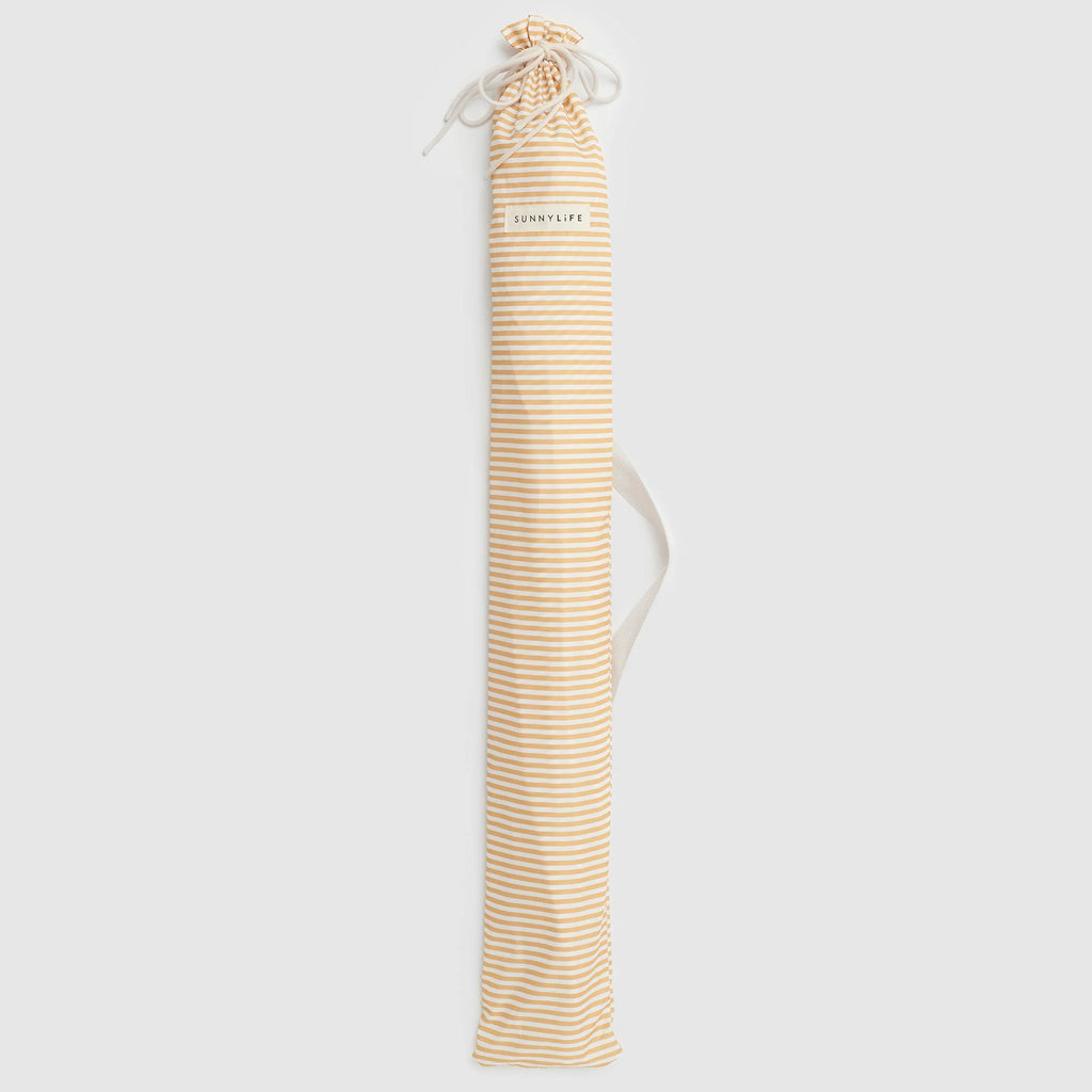 Beach Umbrella - Mango Bay Golden Mustard Stripe