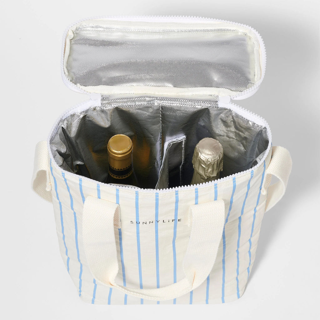 Drinks Cooler Bag - Le Weekend Mid Blue-Cream