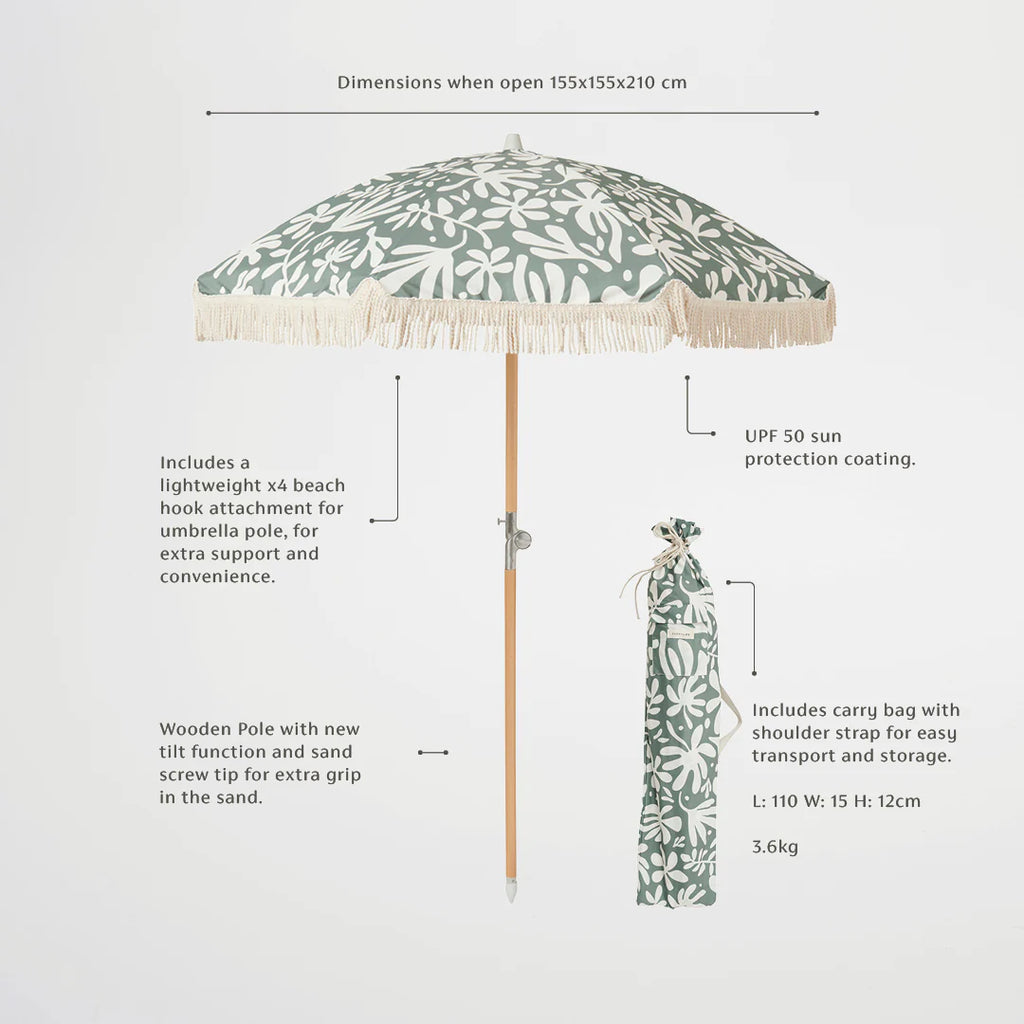 Luxe Beach Umbrella - The Vacay Olive