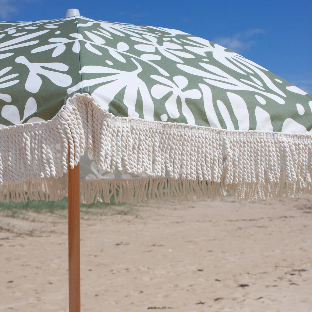 Luxe Beach Umbrella - The Vacay Olive