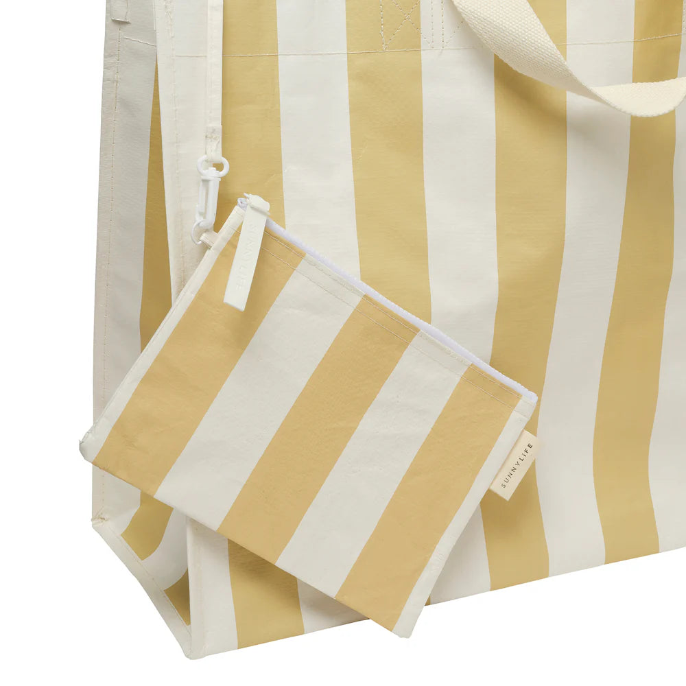 Carryall Beach Bag - Butternut Stripe