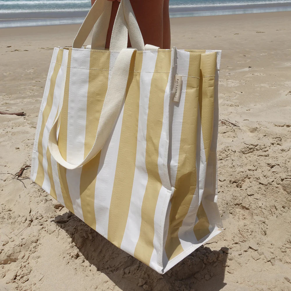 Carryall Beach Bag - Butternut Stripe