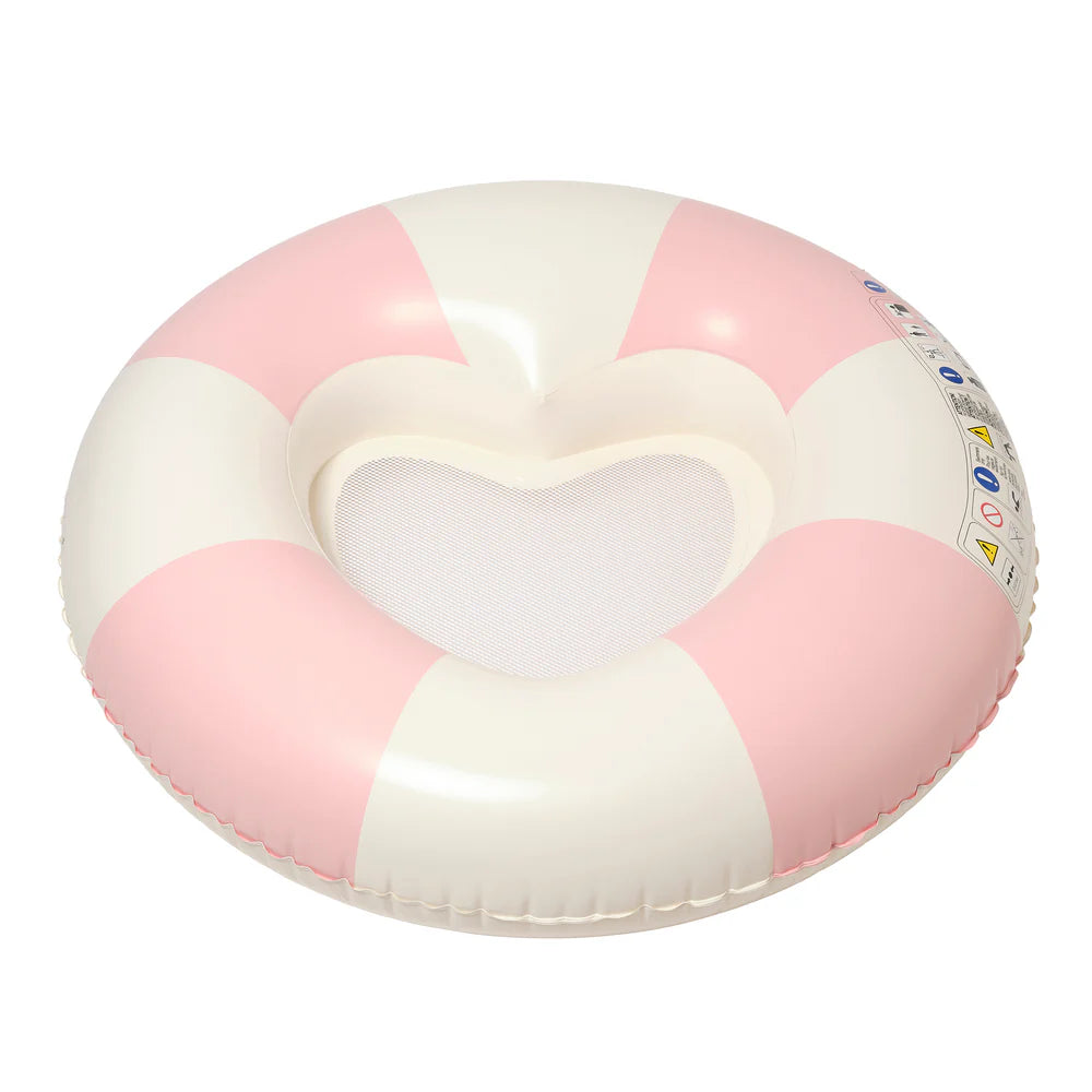 Luxe Pool Ring - Pink Stripe