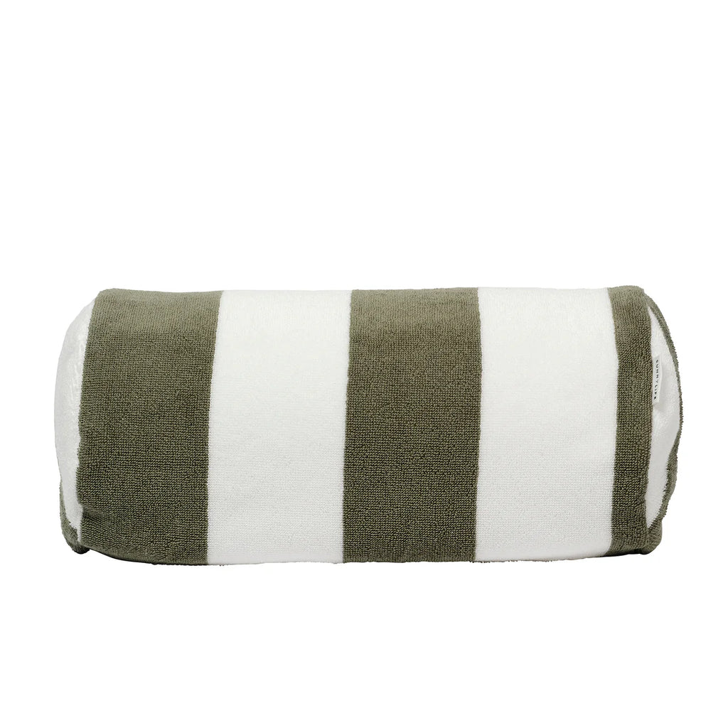 Beach Pillow - Olive Stripe