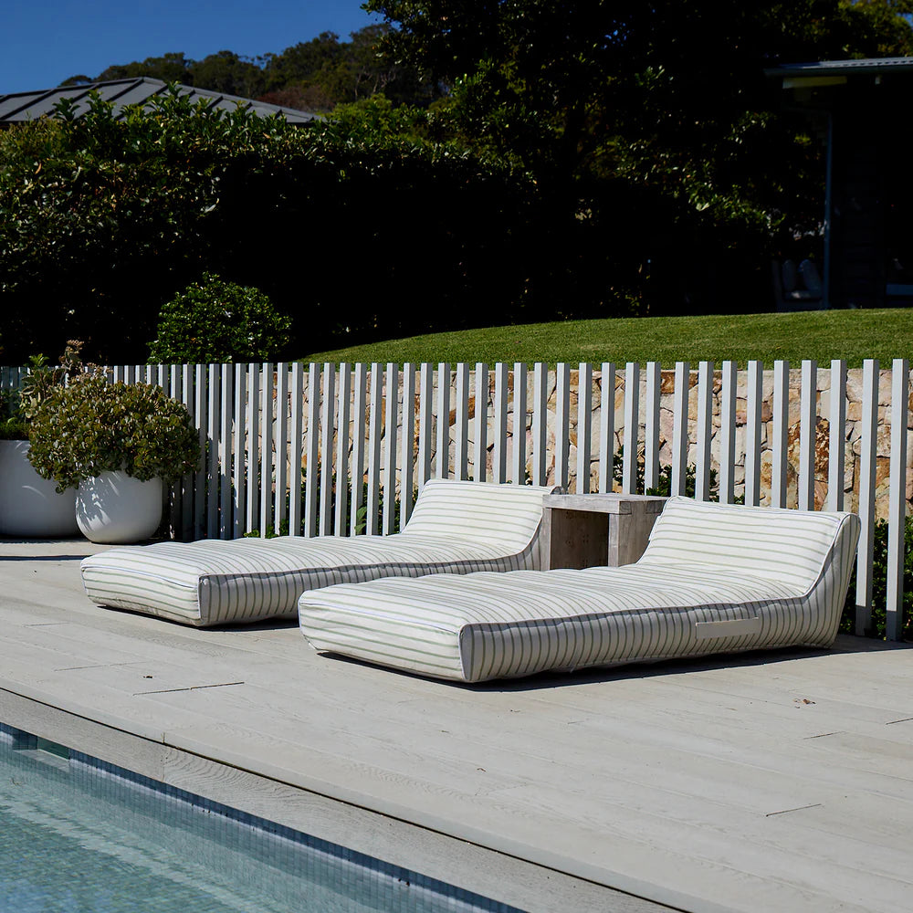 Luxe Lounger Chair - La Palma - Green Stripe