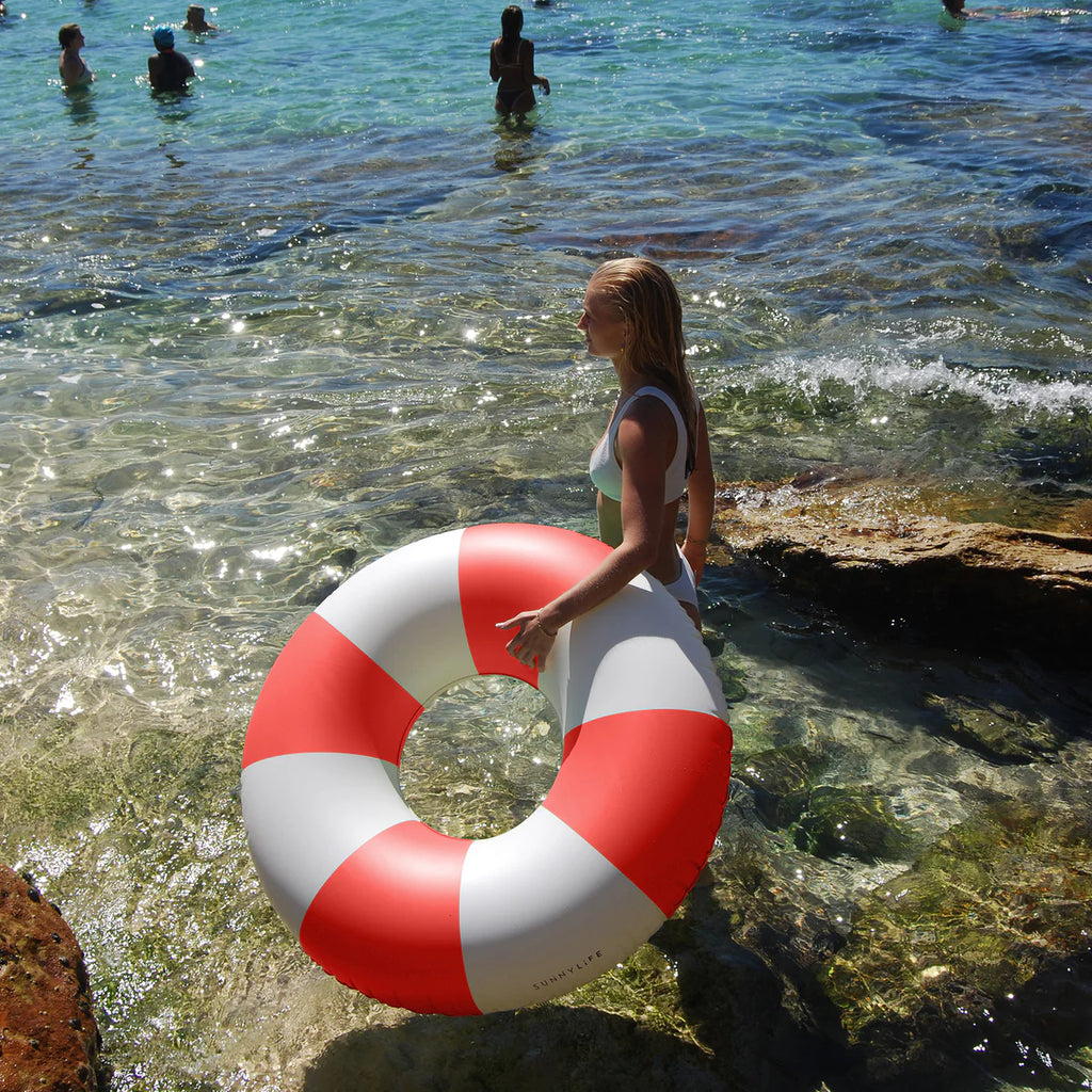 Tube Pool Ring - Red/White
