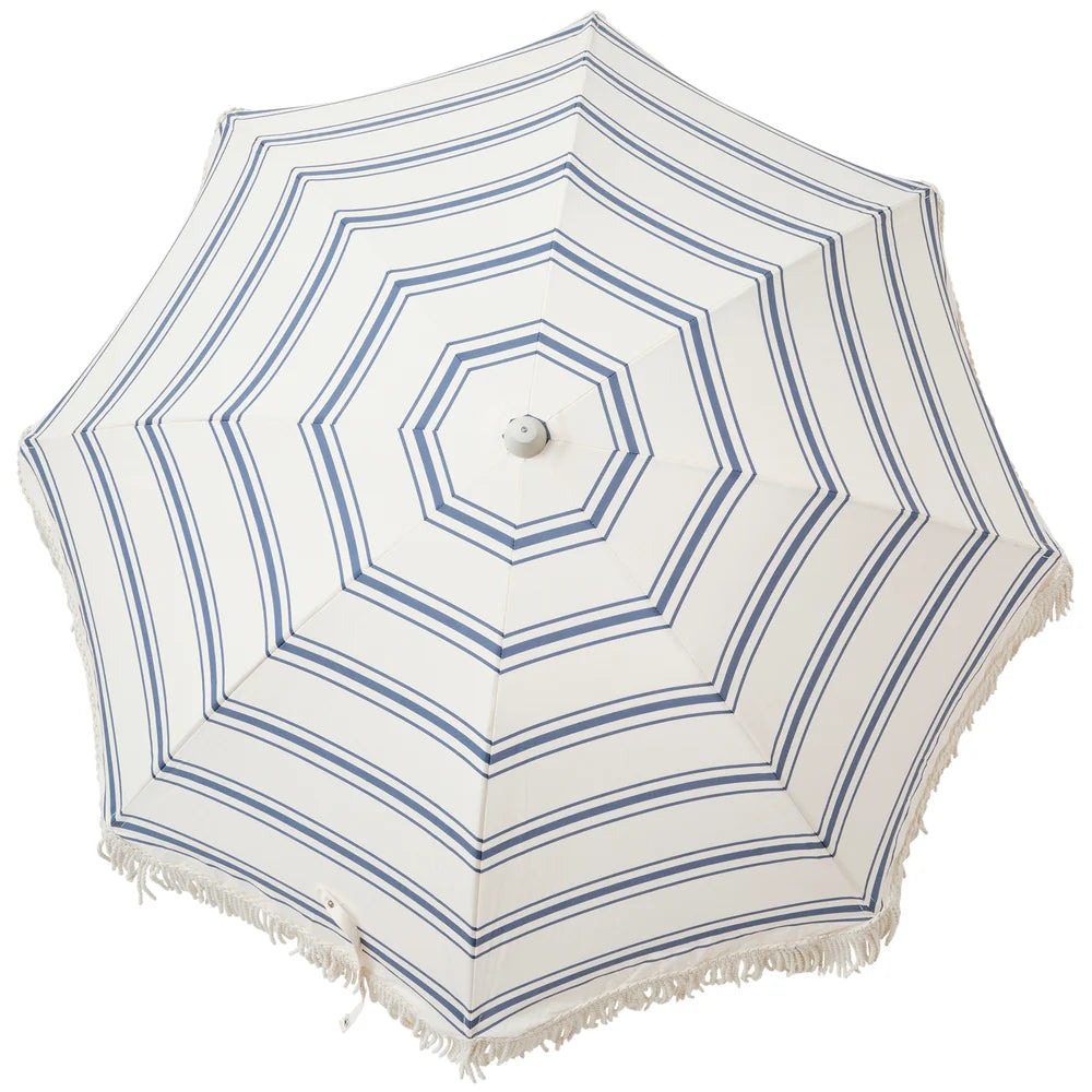 Luxe Beach Umbrella - Resort Coastal - Blue White