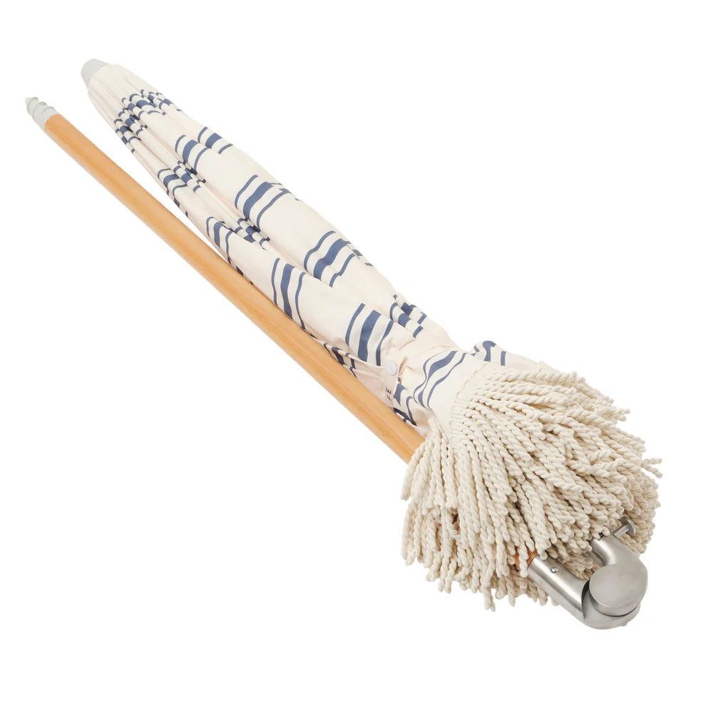 Luxe Beach Umbrella - Resort Coastal - Blue White