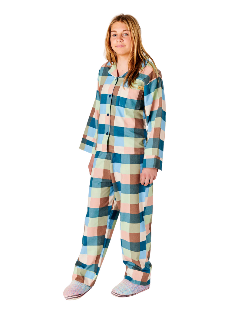 Woodlands Tartan Adult Flannelette Long Sleeve Shirt + Pant Pyjama Set