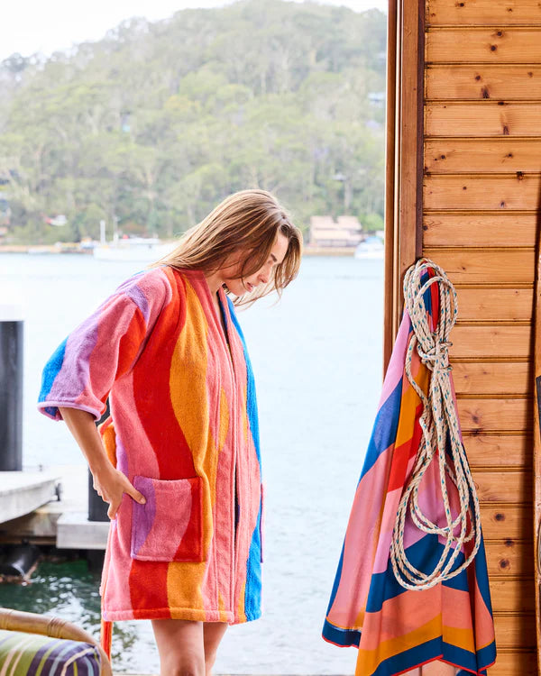 Terry Mini Bath Robe - Surfs Up