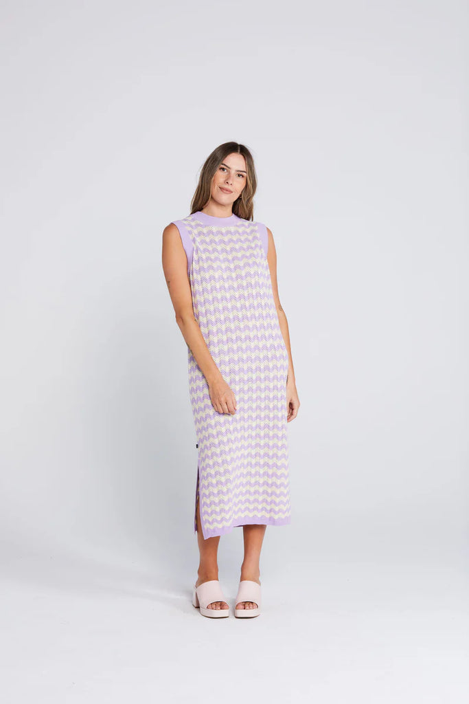 Squiggle Tank Dress - Creamy Lilac