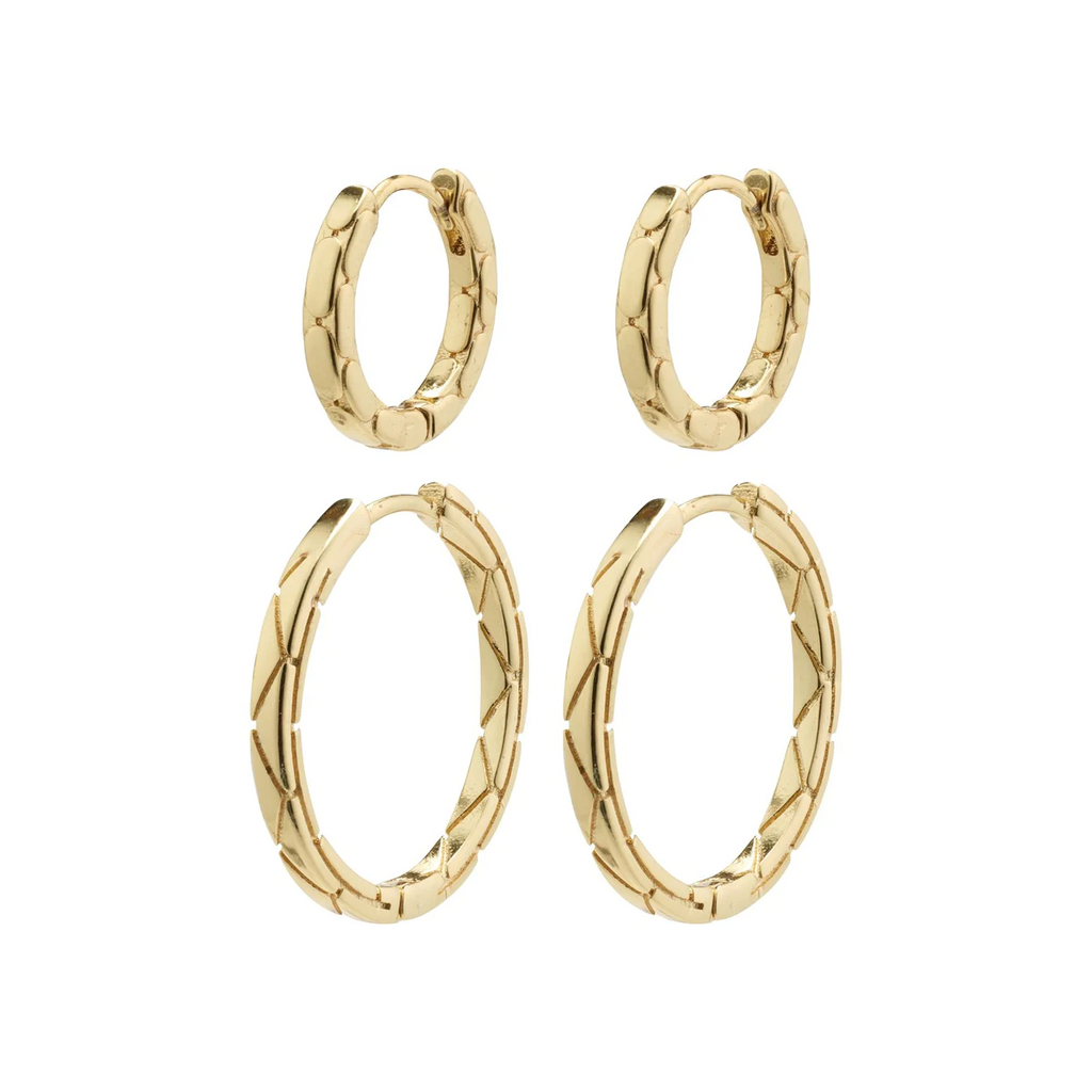 Blossom Recycled Hoop Earrings 2-in-1 - Gold Plated