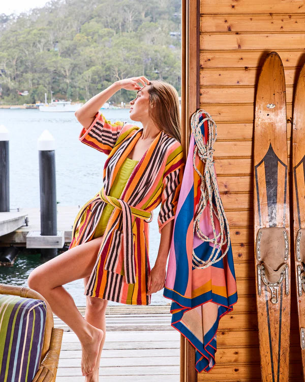 Terry Mini Bath Robe - Casablanca
