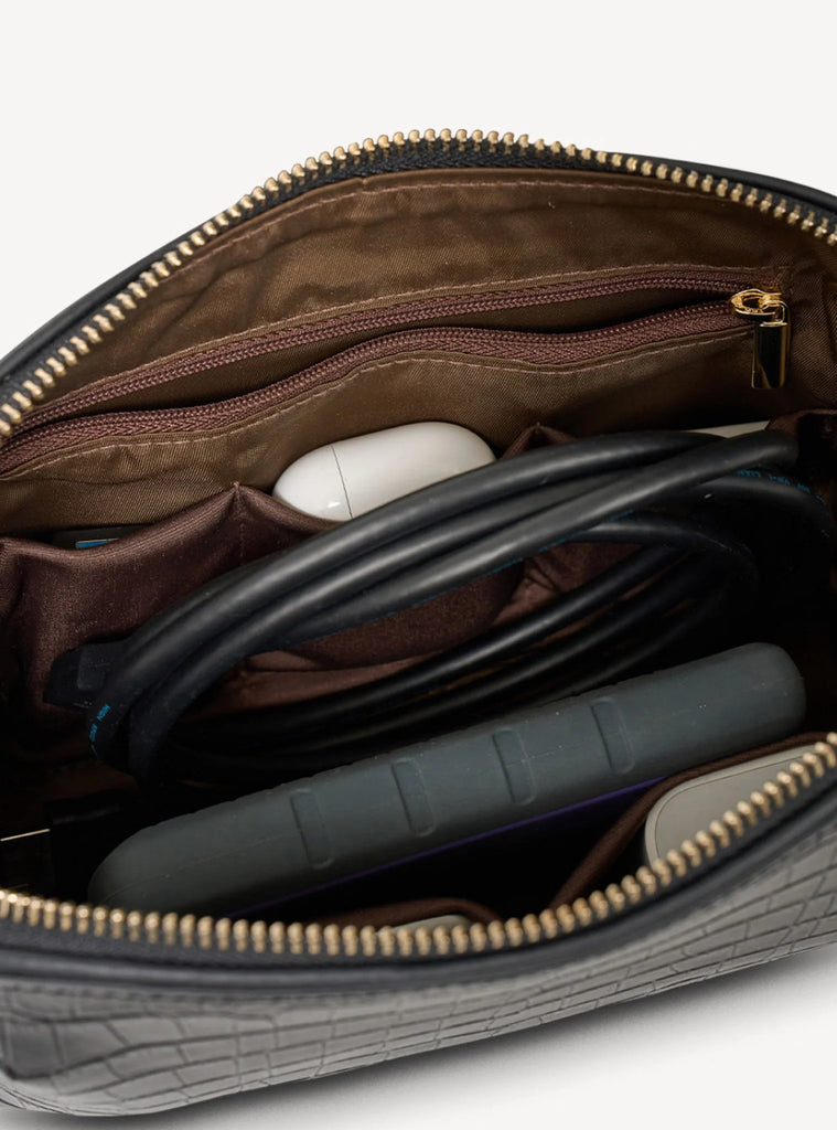 Tate Tech Pouch - Black Croc