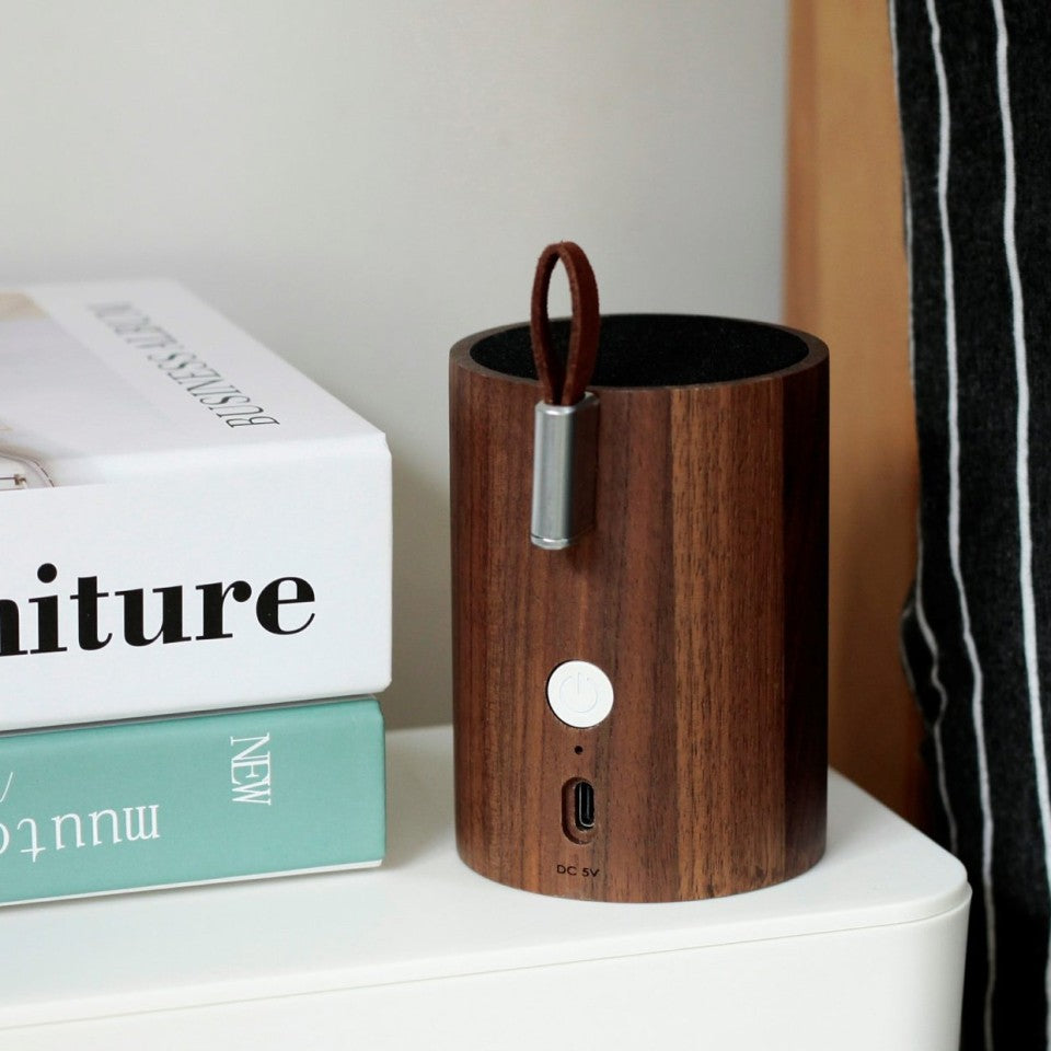 Drum Light Bluetooth Speaker - Natural Walnut