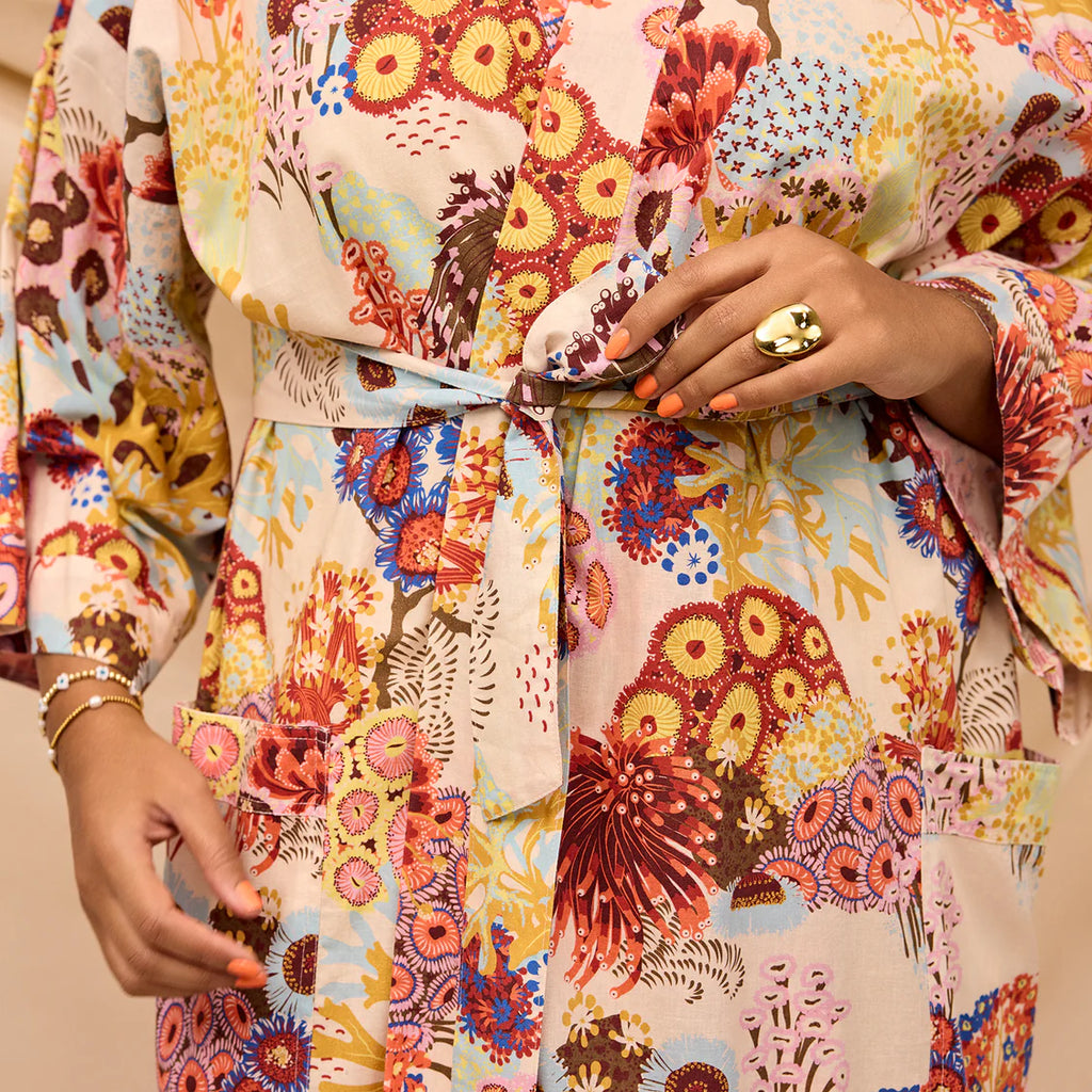 Cotton Bath Robe - Pearl