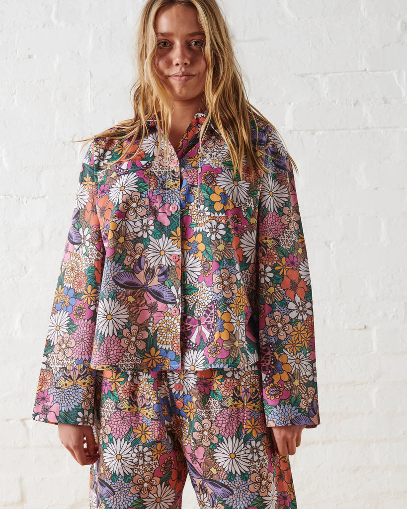 Bliss Floral Organic Cotton - Long Sleeve Shirt & Pant Pyjama Set