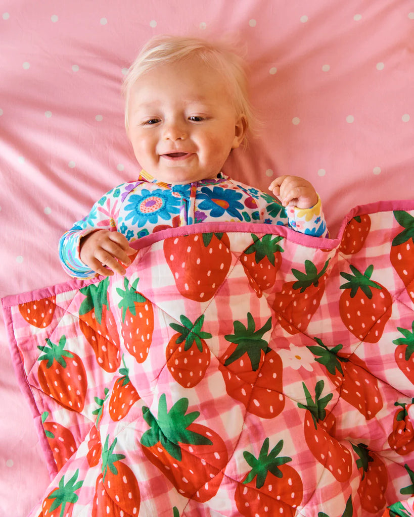 Strawberry Jam Quilted Cot Bedspread