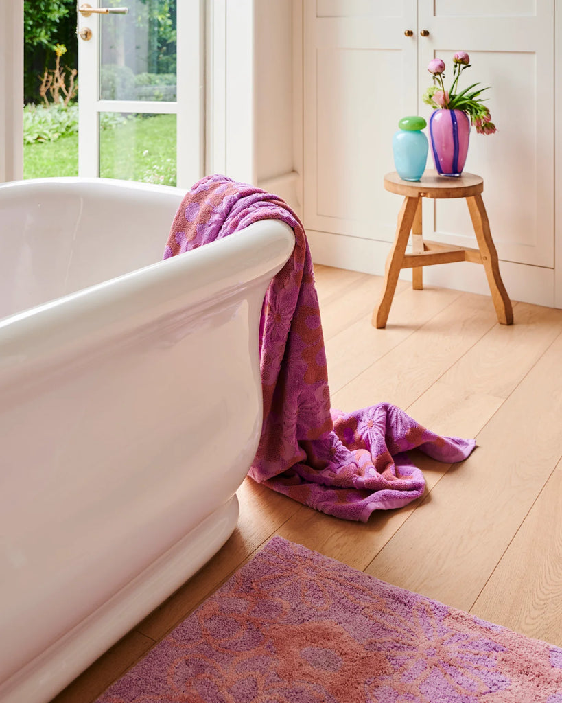 Terry Beach Towel/Bath Sheet - Peach Fleur