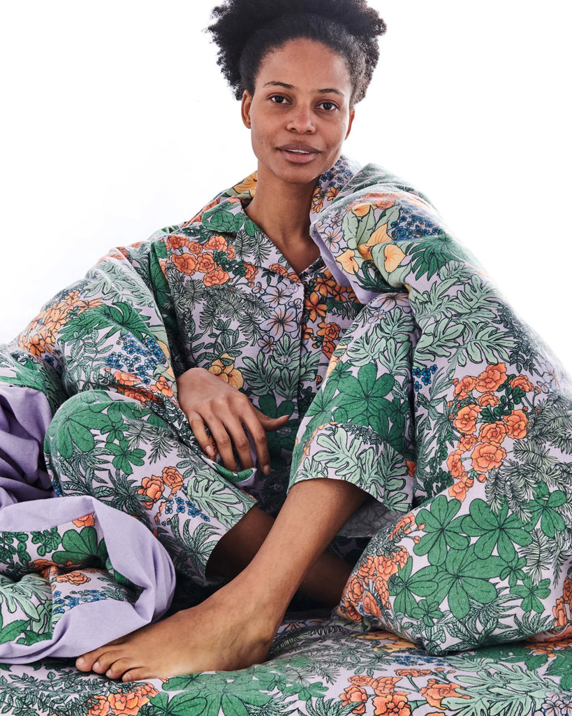 Atrium Lilac - Flannelette Shirt & Pant Pyjama Set