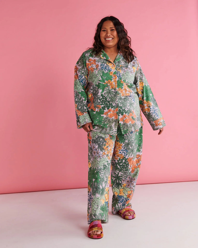 Atrium Lilac - Flannelette Shirt & Pant Pyjama Set