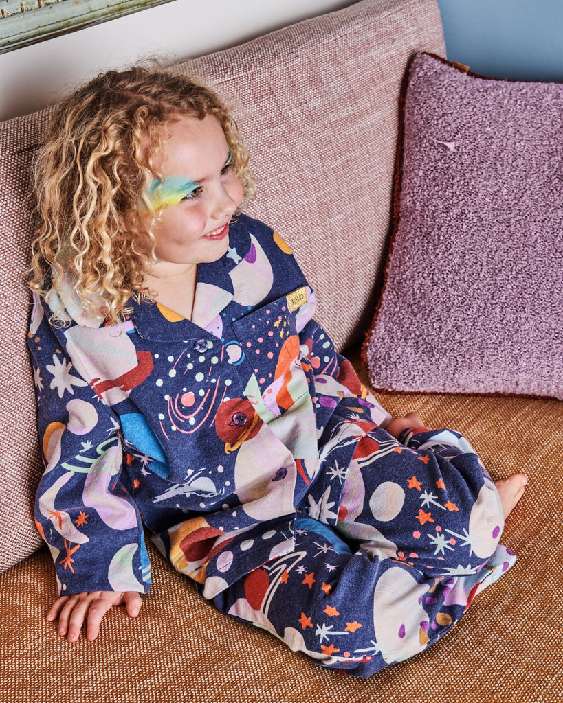 Planet - Kids Flannelette Shirt & Pant Pyjama Set