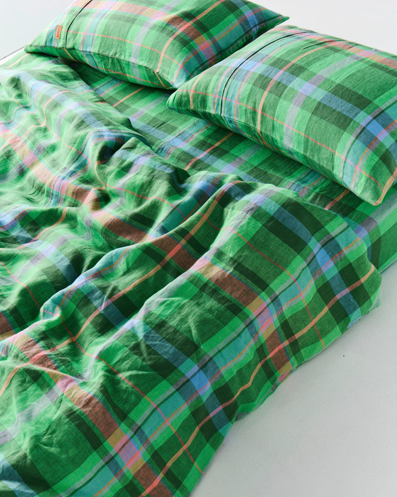 Jewel Of The Nile Tartan Linen Pillowcases