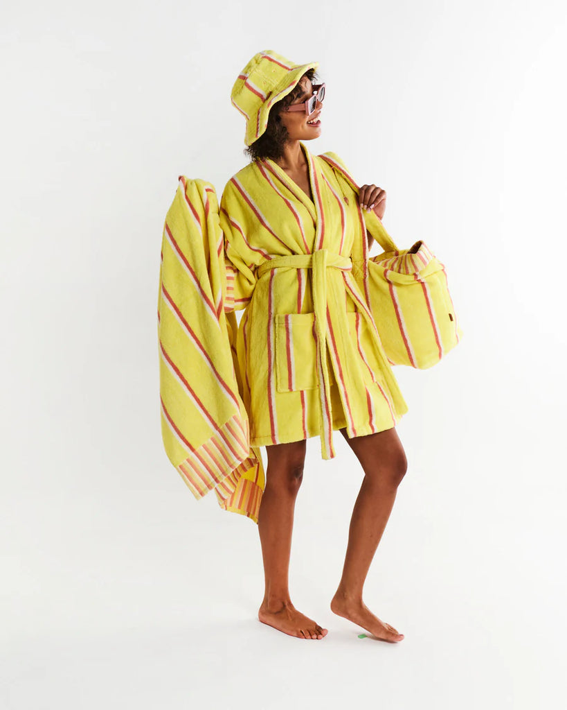 Pina Colada Stripe Terry Mini Bath Robe