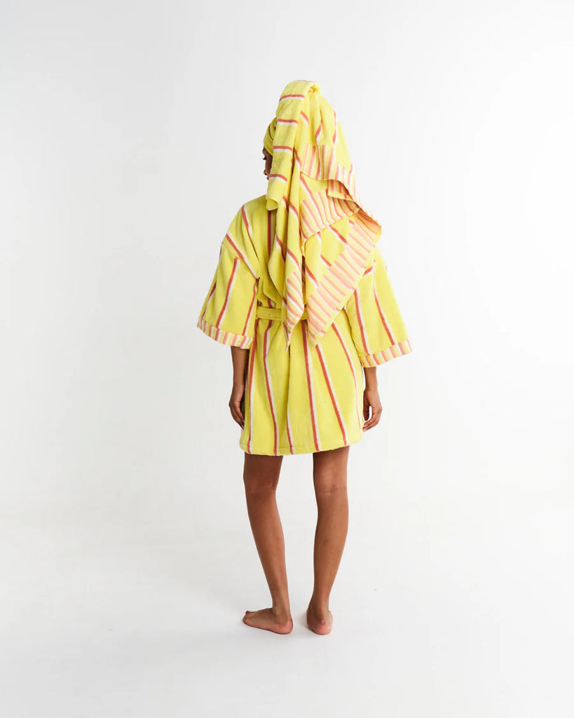 Pina Colada Stripe Terry Mini Bath Robe