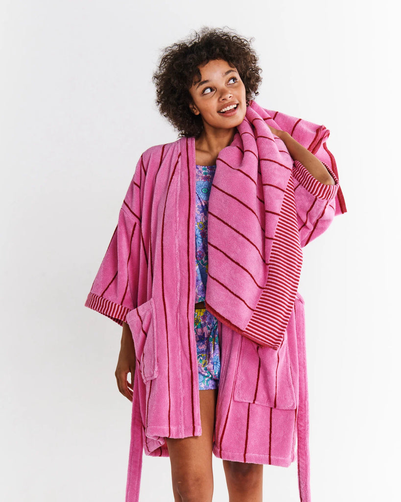 Iced Vovo Stripe Terry Mini Bath Robe