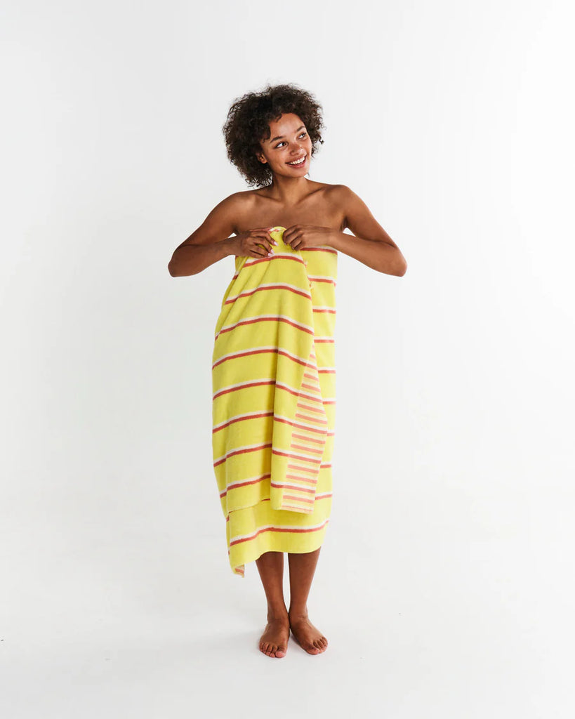 Pina Colada Stripe Terry Bath Sheet / Beach Towel