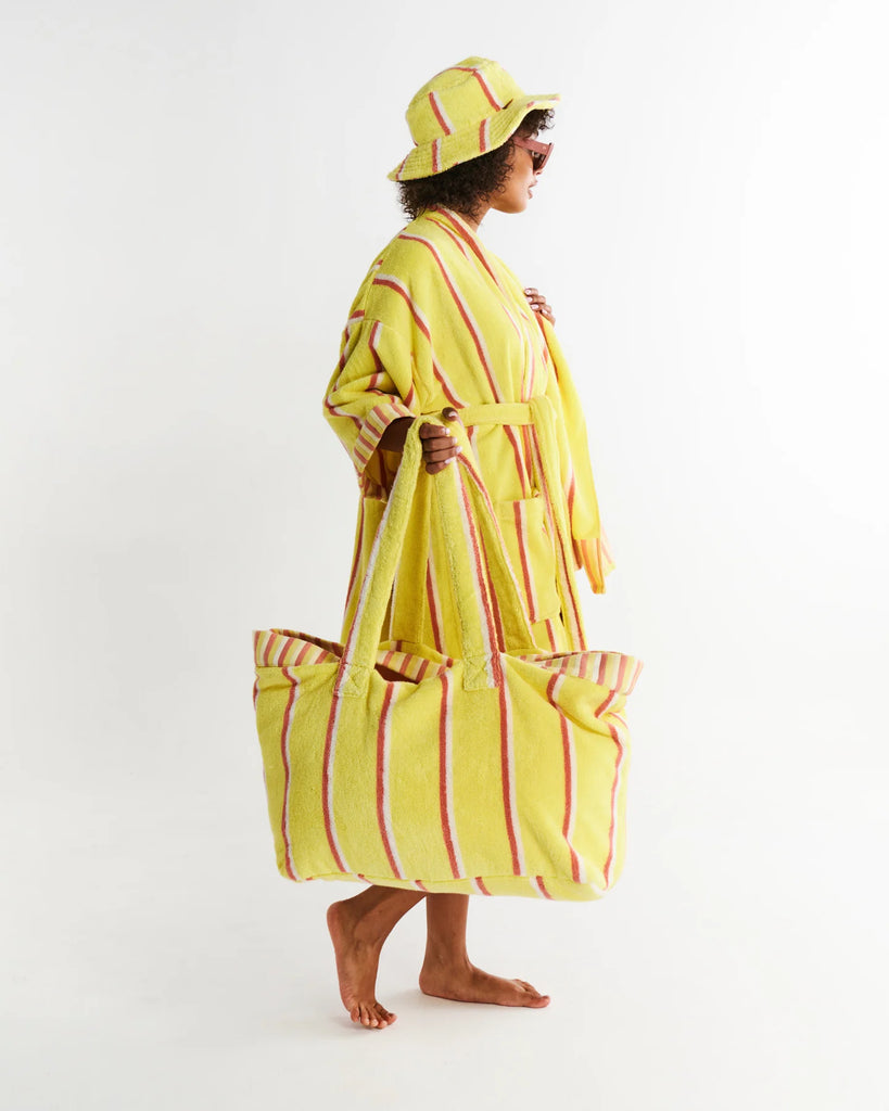 Pina Colada Stripe Terry Oversized Beach Bag