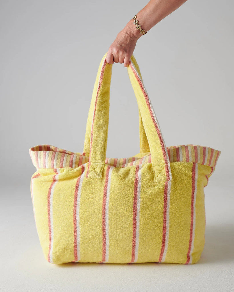 Pina Colada Stripe Terry Oversized Beach Bag