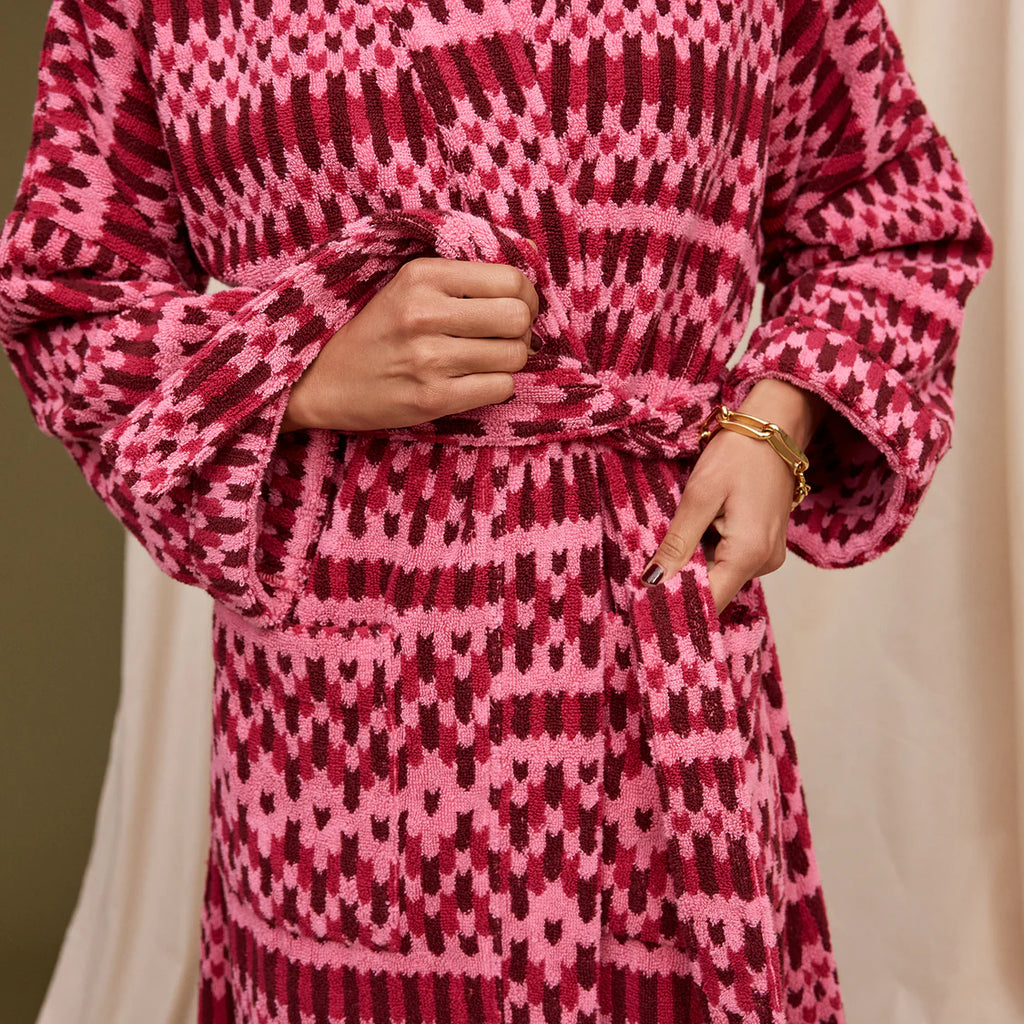 Arlette Towelling Robe - Cosmo Pink