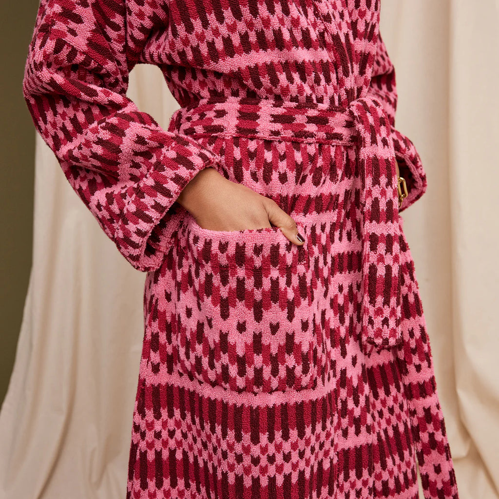 Arlette Towelling Robe - Cosmo Pink