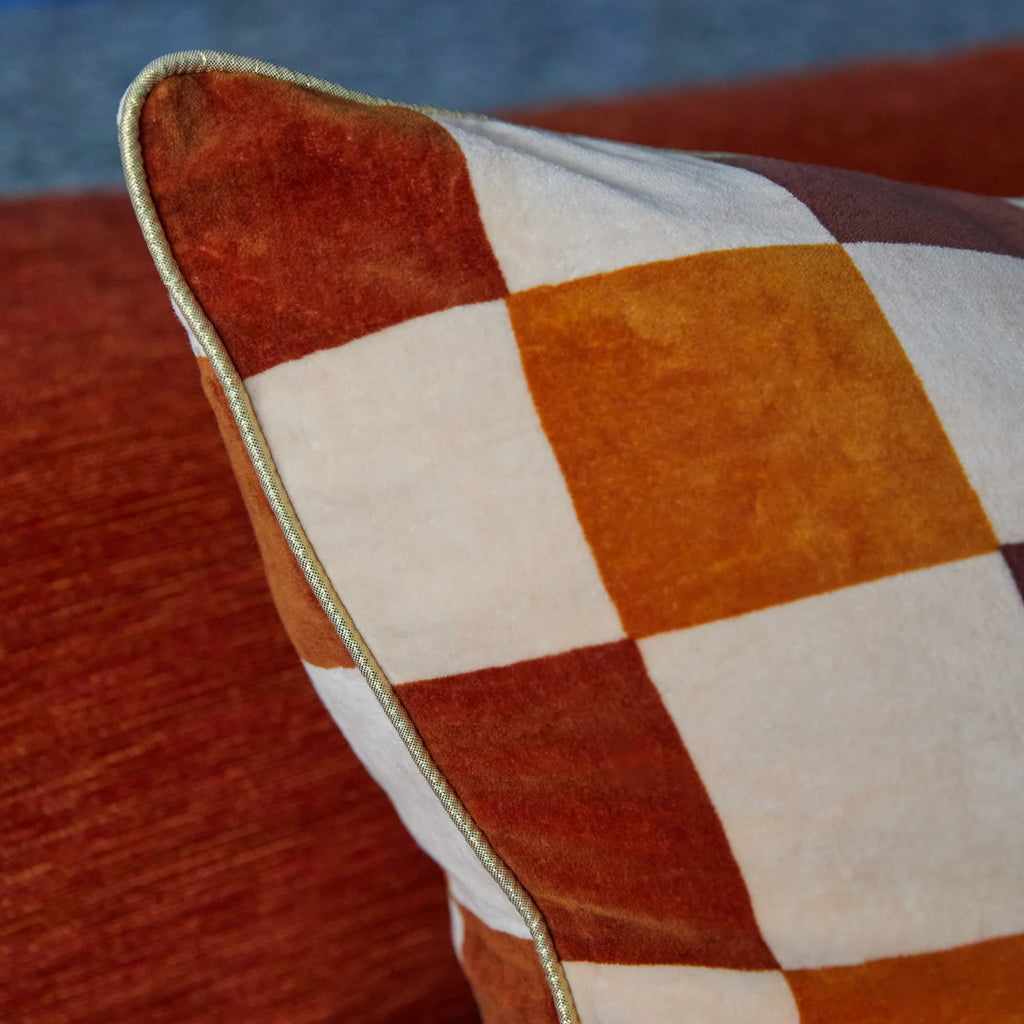Damas Checkerboard Cushion - with Feather Insert
