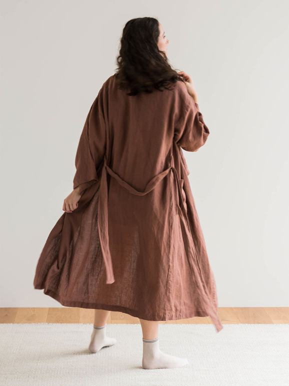 Plum Linen Robe S/M