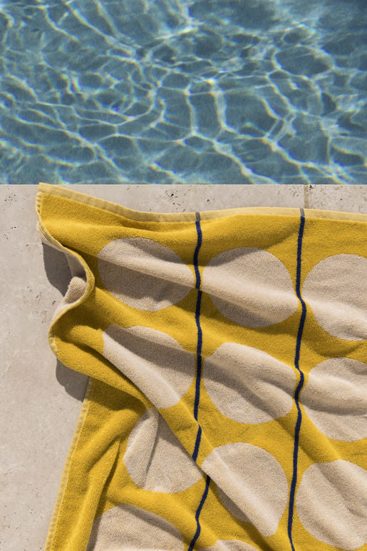 Abacus Beach Towel - Daffodil/cream