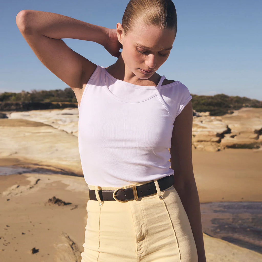 Under Your Spell Belt - Choc Nappa/Gold