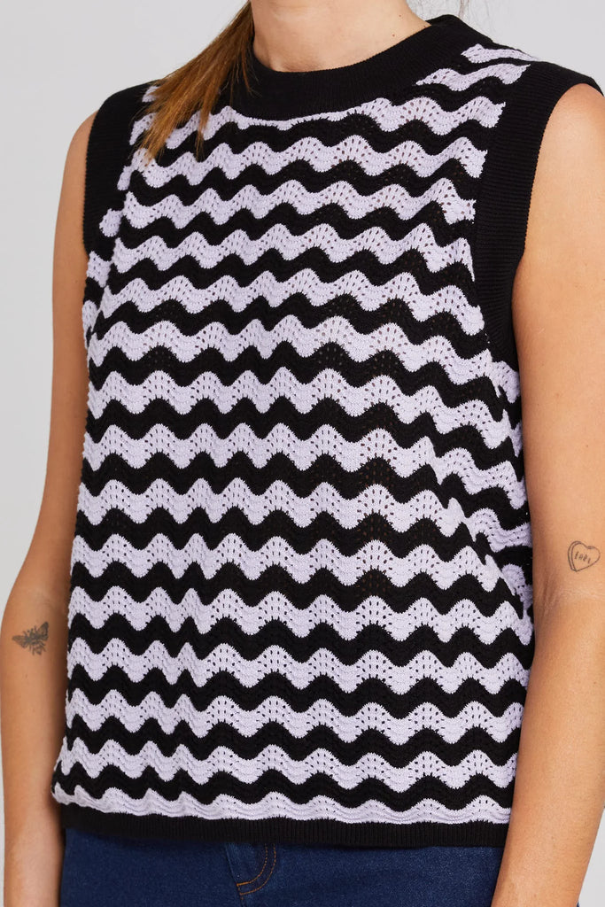 Squiggle Vest - Lilac Noir