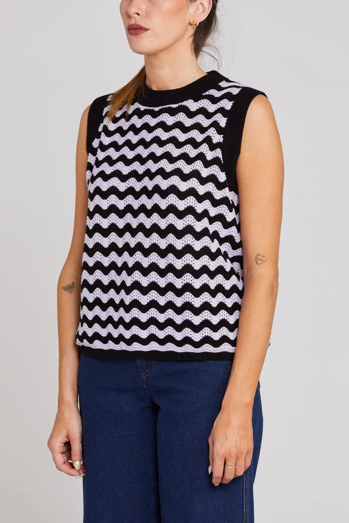 Squiggle Vest - Lilac Noir